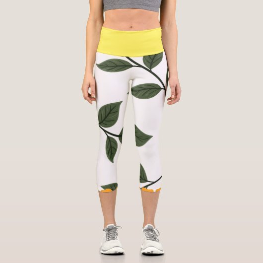Blätter Capri Leggings (Vorderseite)