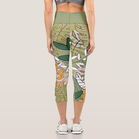 Blätter Capri Leggings (Rückseite)