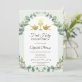 Blätter Chalice First Heilige Kommune Einladung (Stehend Vorderseite)