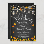 Blätter Chalkboard Fall Rustikale Hochzeitsempfehl Einladung (Vorne/Hinten)