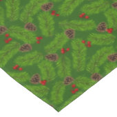 Blätter, Cones & Berries auf Green Tischdecke (Schrägansicht)
