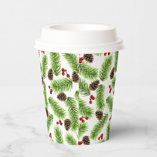 Blätter, Cones & Berries Pappbecher (Rechts)