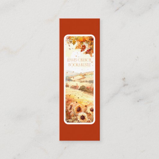 Blätter Crunch Books Rustle - Lesezeichen Card Mini Visitenkarte (Vorderseite)