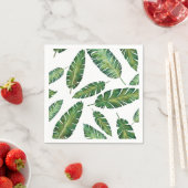 Blätter der Aquarellbanane im tropischen Sommer Serviette (Beispiel)