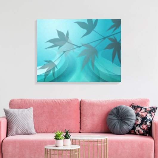 Blätter der Baumzweigung schatten Leinwanddruck (Insitu (Wohnzimmer))