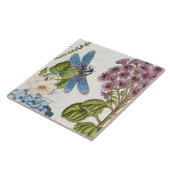 Blätter der botanischen Dragonfly-Wildblume Vintag Fliese (Seite)