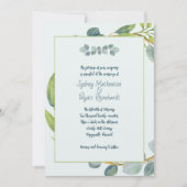 Blätter der botanischen Eukalyptus-Hochzeit Einladung (Vorderseite)