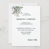 Blätter der botanischen Eukalyptus-Hochzeit Einladung (Rückseite)