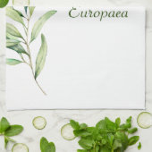 Blätter der botanischen Olivenzweige Geschirrtuch (Gefaltet)