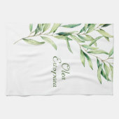 Blätter der botanischen Olivenzweige Geschirrtuch (Horizontal)