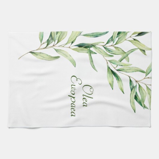 Blätter der botanischen Olivenzweige Geschirrtuch (Horizontal)