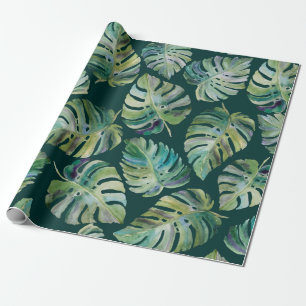 Blätter der exotischen tropischen Pflanze monstera Geschenkpapier