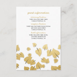 Blätter der Gästebuchskarte von Fall Gold Foil Begleitkarte
