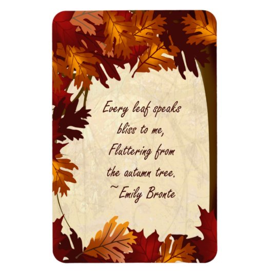 Blätter der Herbstfarben Bronte Quote 4x6 Magnet (Vertikal)