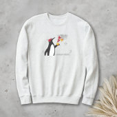 Blätter der Herbstmaple und der Funny Pinguin Sweatshirt