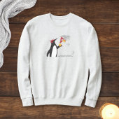 Blätter der Herbstmaple und der Funny Pinguin Sweatshirt