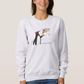 Blätter der Herbstmaple und der Funny Pinguin Sweatshirt (Vorderseite)