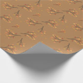 Blätter der hübschen Herbstzweige fallen Geschenkpapier (Ecke)