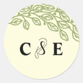 Blätter der künstlerischen Linie Hochzeiten Runder Aufkleber (Vorderseite)