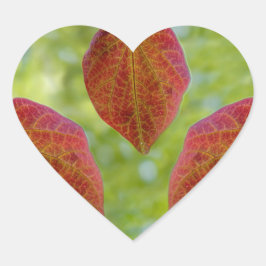 Blätter der Liebe der Natur Herz-Aufkleber