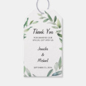 Blätter der Olivenbäume Hochzeit Danke Geschenkanhänger (Vorderseite)