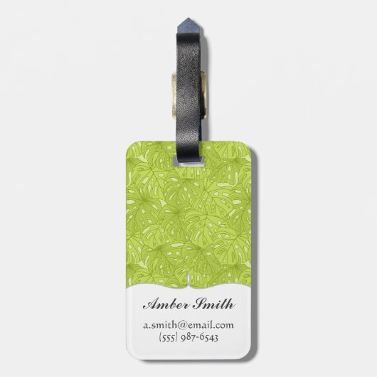 Blätter der Palme Gepäckanhänger (Rückseite vertikal)