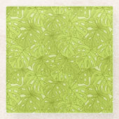 Blätter der Palme Glasuntersetzer (Vorderseite)