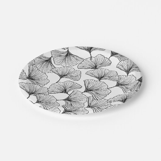 Blätter der Rose Pappteller (Schrägansicht)