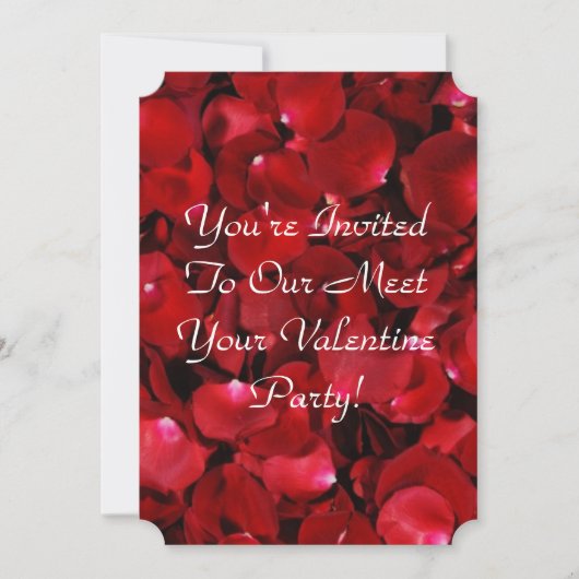 Blätter der rote Rose horizontal Einladung (Vorderseite)