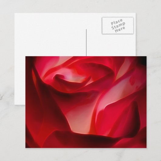 Blätter der rote Rose Postkarte (Vorne/Hinten)