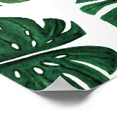 Blätter der Schweizer Pflanze Tropical Hand Painte Poster (Ecke)