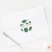 Blätter der Schweizer Pflanze Tropical Hand Painte Runder Aufkleber (Umschlag)