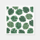 Blätter der Schweizer Pflanze Tropical Hand Painte Serviette (Vorderseite)