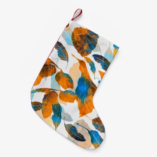 Blätter der Silhouette: Aquarell, digitale nahtlos Kleiner Weihnachtsstrumpf (Vorderansicht (hängend))