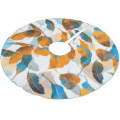 Blätter der Silhouette: Aquarell, digitale nahtlos Polyester Weihnachtsbaumdecke (Schrägansicht)