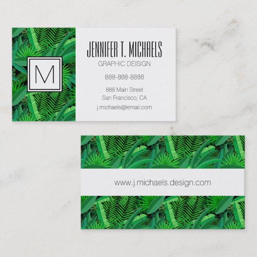Blätter der tropischen Palmen | addiert Ihren Visitenkarte (Vorne/Hinten)