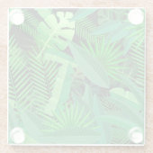 Blätter der tropischen Palmen Glasuntersetzer (Rückseite)