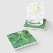 Blätter der tropischen Palmen Steinuntersetzer (Seitenansicht)