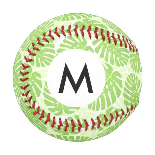 Blätter der tropischen Pflanze - Monstera-Muster Baseball (Vorderseite Links)