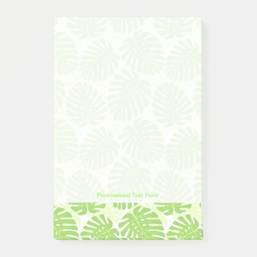 Blätter der tropischen Pflanze - Monstera Muster Post-it Klebezettel (Vorderseite)