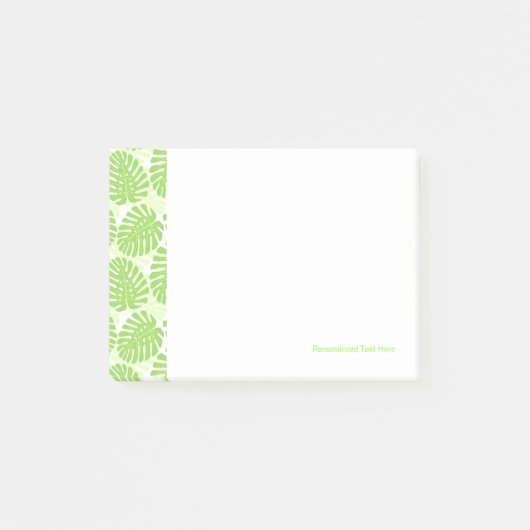 Blätter der tropischen Pflanze - Monstera-Muster Post-it Klebezettel (Vorderseite)