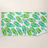 Blätter der Wasserfarbpalme Strandtuch (Vorderseite)