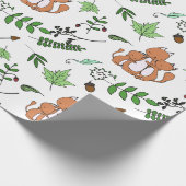 Blätter der Whimsical Fox Family and Forest Geschenkpapier (Ecke)