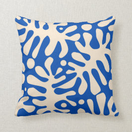 Blätter der Zufriedenheit - blau Kissen