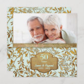 Blätter des 50. Geburtstages von Gold Einladung (Vorne/Hinten)