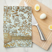 Blätter des 50. Geburtstages von Gold Handtuch (Viertel Falte)