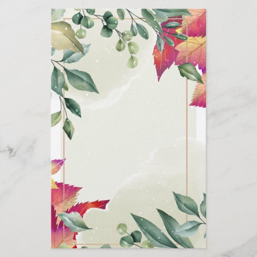 Blätter des botanischen Herbstes Briefpapier (Vorderseite)