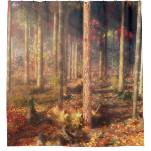 Blätter des Goldduschvorhangs Duschvorhang (Vorderseite)