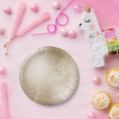 Blätter des Golden Shine Botanical Tropical Palm T Pappteller (Party)