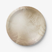 Blätter des Golden Shine Botanical Tropical Palm T Pappteller (Vorderseite)